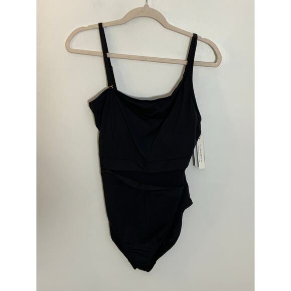 BLEU by Rod Beattie Dont Mesh With Me Black Swimsuit Removable Strap‎ size 14 - Picture 3 of 7